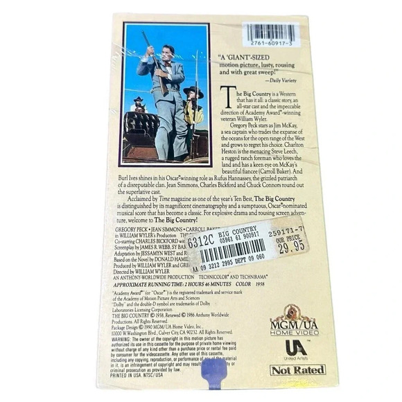The Big Country Dual VHS Box Set Western Classic Two Tapes BRAND NEW, SEALED - Picture 6 of 8